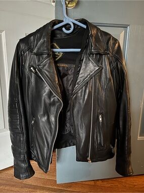 Leather motorcycle jacket